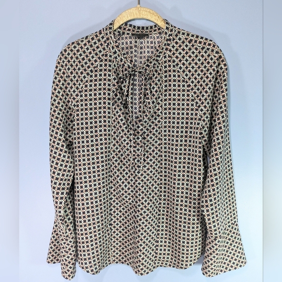 Ann Taylor Tops - Ann Taylor Geometric Tie Neck Top